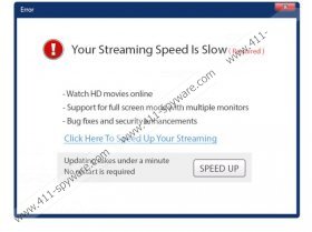 Your Streaming Speed Is Slow Popup