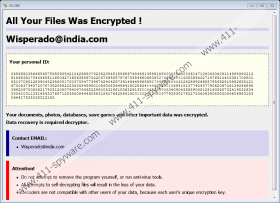 Wisperado@india.com Ransomware
