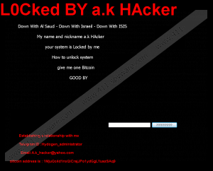 Locked By a.k Hacker Ransomware